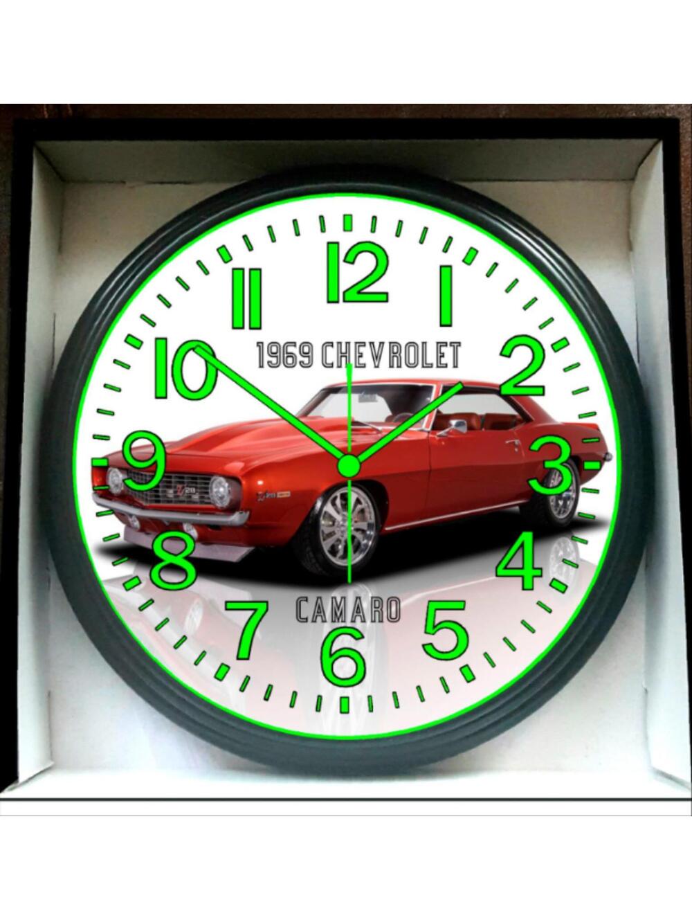 1967 Chevrolet Chevy Camaro Garage Shock Glow In The Dark Wall Clock New